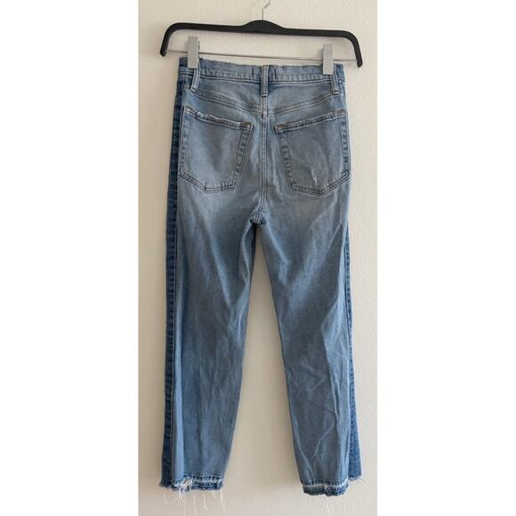 Abercrombie & Fitch Zoe Natural Rise Ankle Straight Size 28 Distressed Hem Jeans - Picture 2 of 10